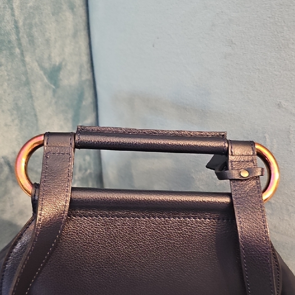 Authentic Vintage Delvaux Cerceau GM in Navy Blue Leather with Mirror *Stunning* - Picture 4 of 13